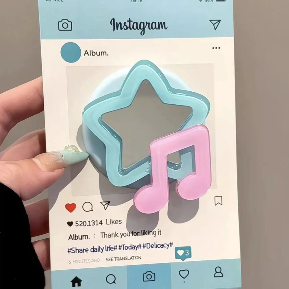 

Korean Cute Mirror For Magsafe Magnetic Phone Griptok Grip Tok Stand For iPhone 16 Foldable Wireless Charging Case Holder Ring