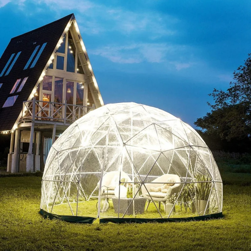 

Garden Dome Igloo Bubble Tent 12FT Clear Tent Outdoor For Garden, Weather Proof Pod Camping Patio Igloo Tent