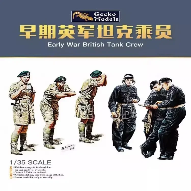 Modelo Gecko kit proporcional 1/35 35GM0022 British Tank Squad Early 6 hombres, para juguete militar modelo colección de pasatiempo