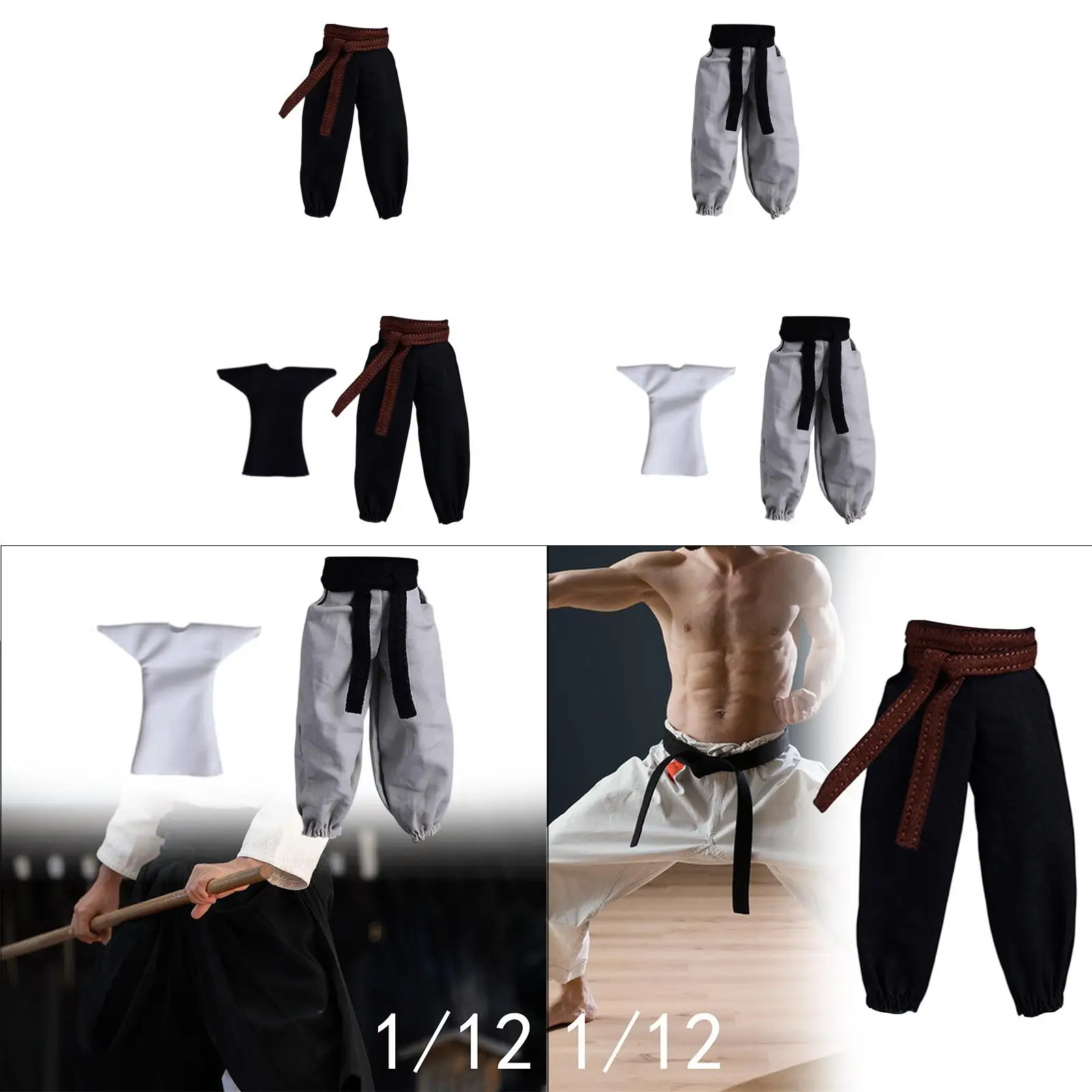 

1/12 Scale Figure Joggers Pant Mini Long Pant for 6'' Male Dolls Figure