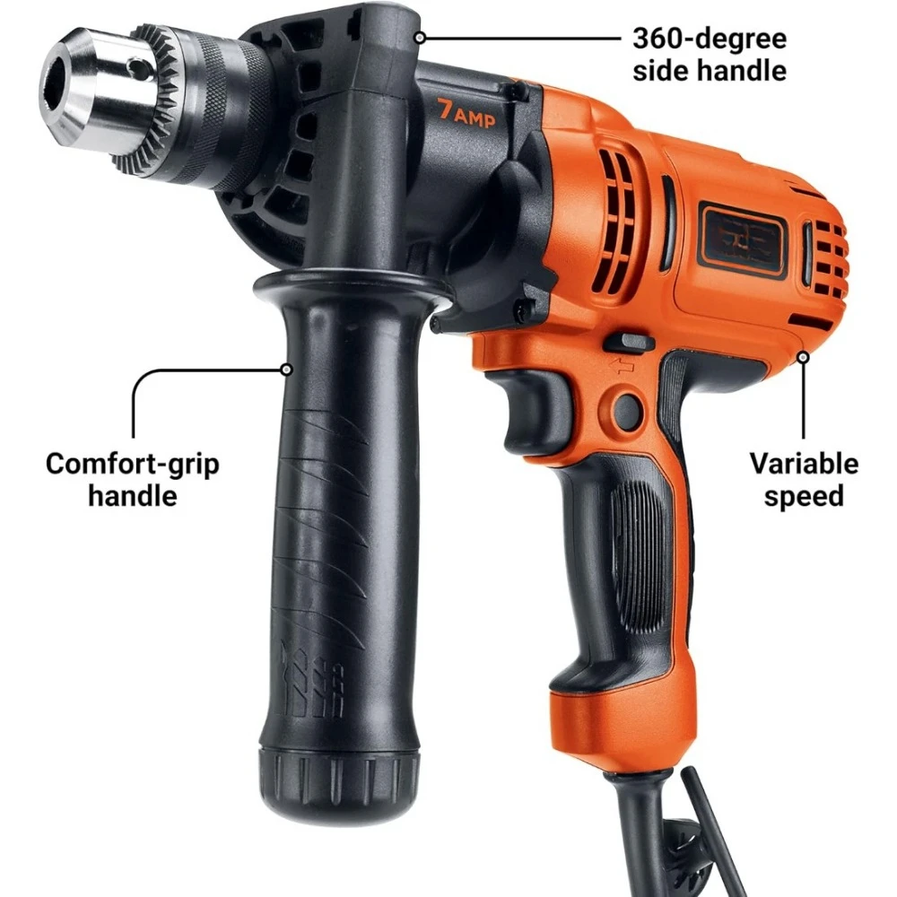 7.0 Amp 1/2 in. Electric Drill/Driver Kit (DR560) , Orange