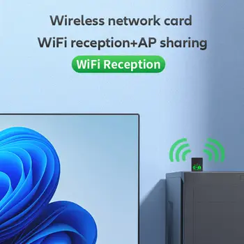 Nové vylepšení Mini USB bezdrátový Bluetooth 5.4 vysílač/přijímač adaptér WiFi 6 Dongle 900Mbps duální pásmo pro PC notebook Win10/11 8 nejlepší prodej Bluetooth WiFi převodník - №3