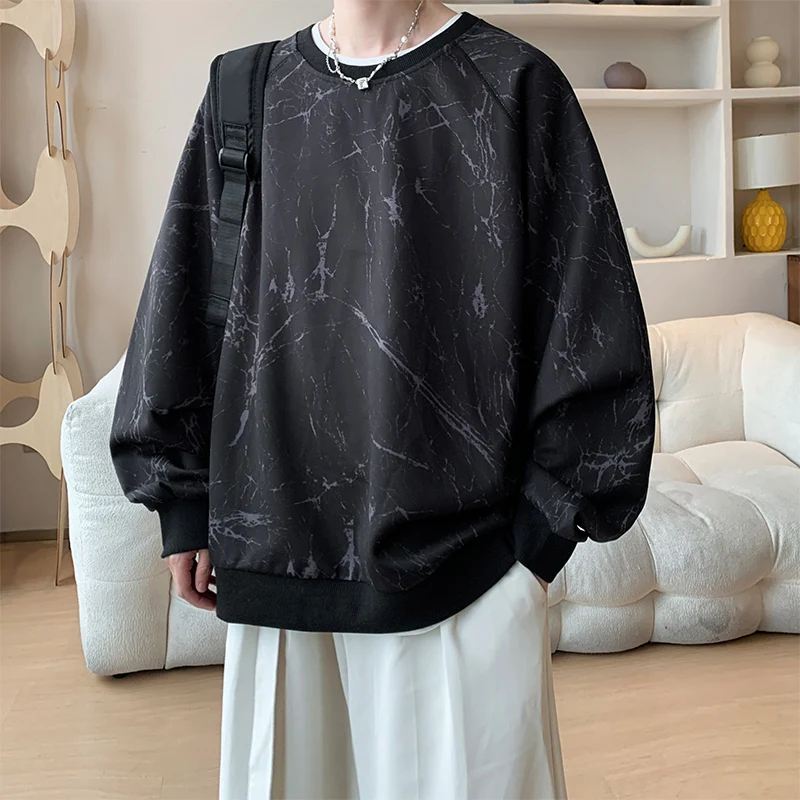 

New Men Style Round-neck Pullover Long-sleeved Large-sized for Spring Autumn Men's Wear Featuring A Casual Fashionable Weatshirt