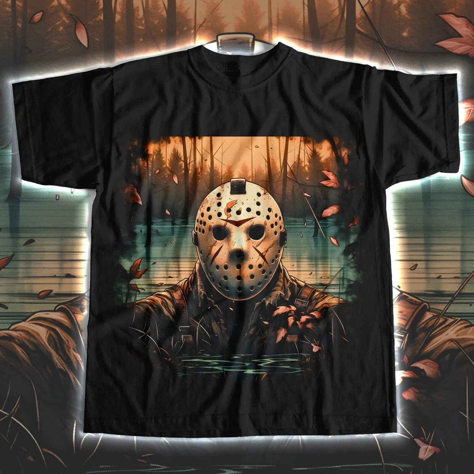 Men's Halloween Classic Horror Mask Michael Graphic Tee Shirt Size 6XL #22