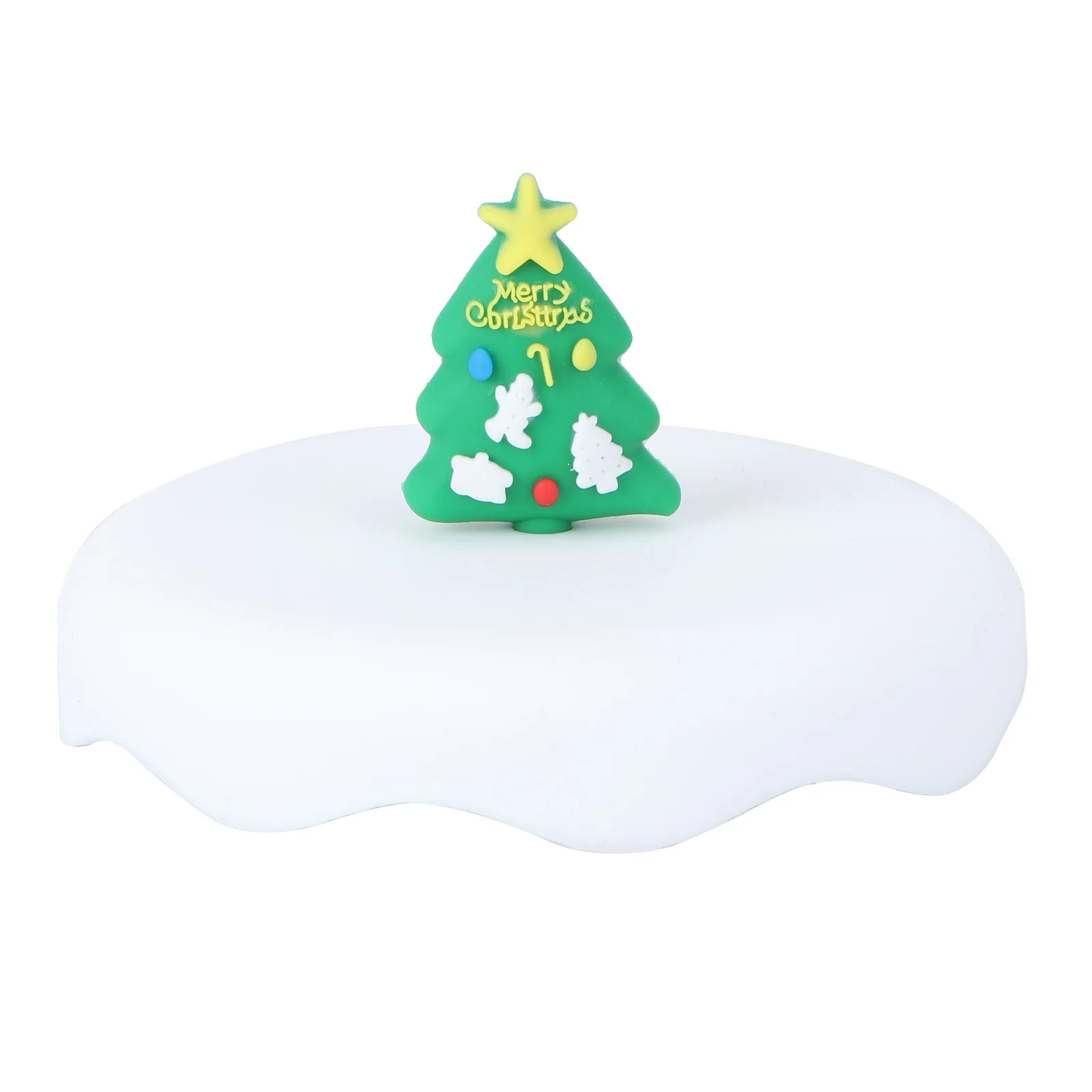 

2Pcs Silicone Cup Lid Cover Dust Prevention Good Sealing Snow Design Food Grade Reusable Keep Warm Kitchen
