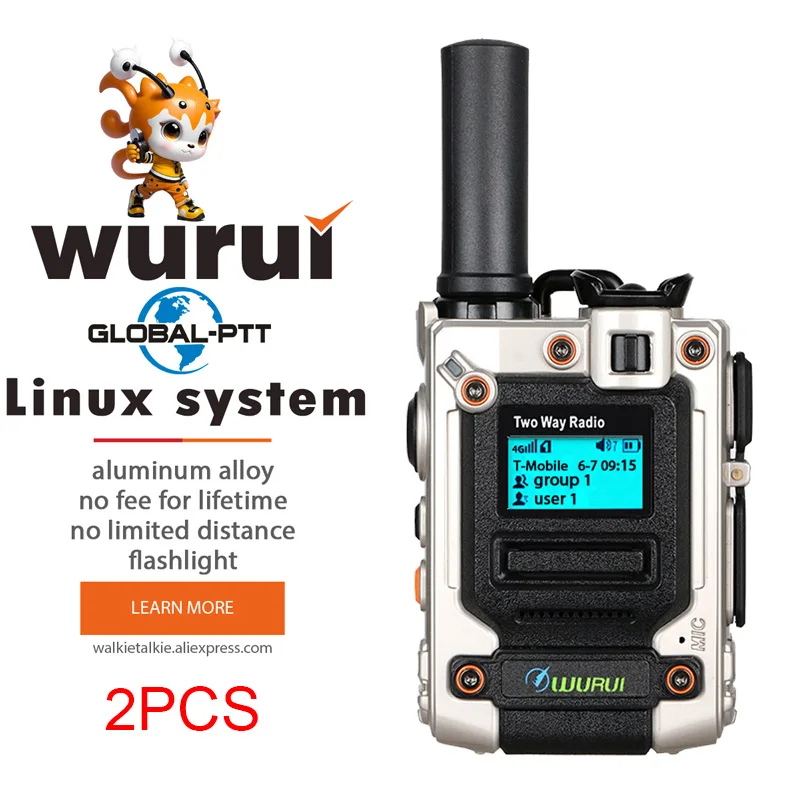 Wurui K300 metal global-ptt free license POC walkie talkie 4G long range radios Two way radio Phone Police Global intercom