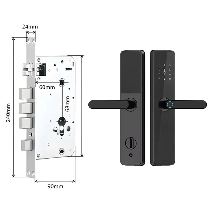 Wholesale Smart Apartment Room Lock Fingerprint  Password Keyless App Control Biometric Smart Keyless Entry Digital Door Lock