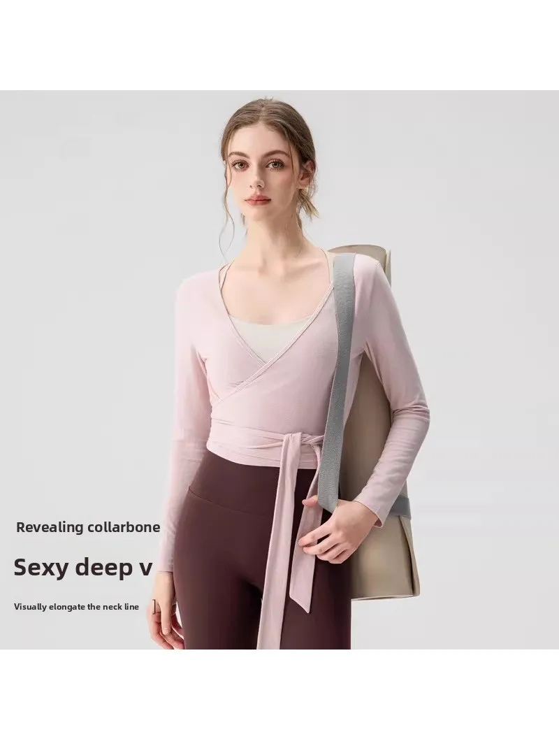 Top de Yoga Dry-Fit de Manga Longa, Roupa de Dança e Fitness, Colete de Treino de Pilates, Roupa Esportiva Feminina Modeladora, Conjunto de Corrida de Secagem Rápida