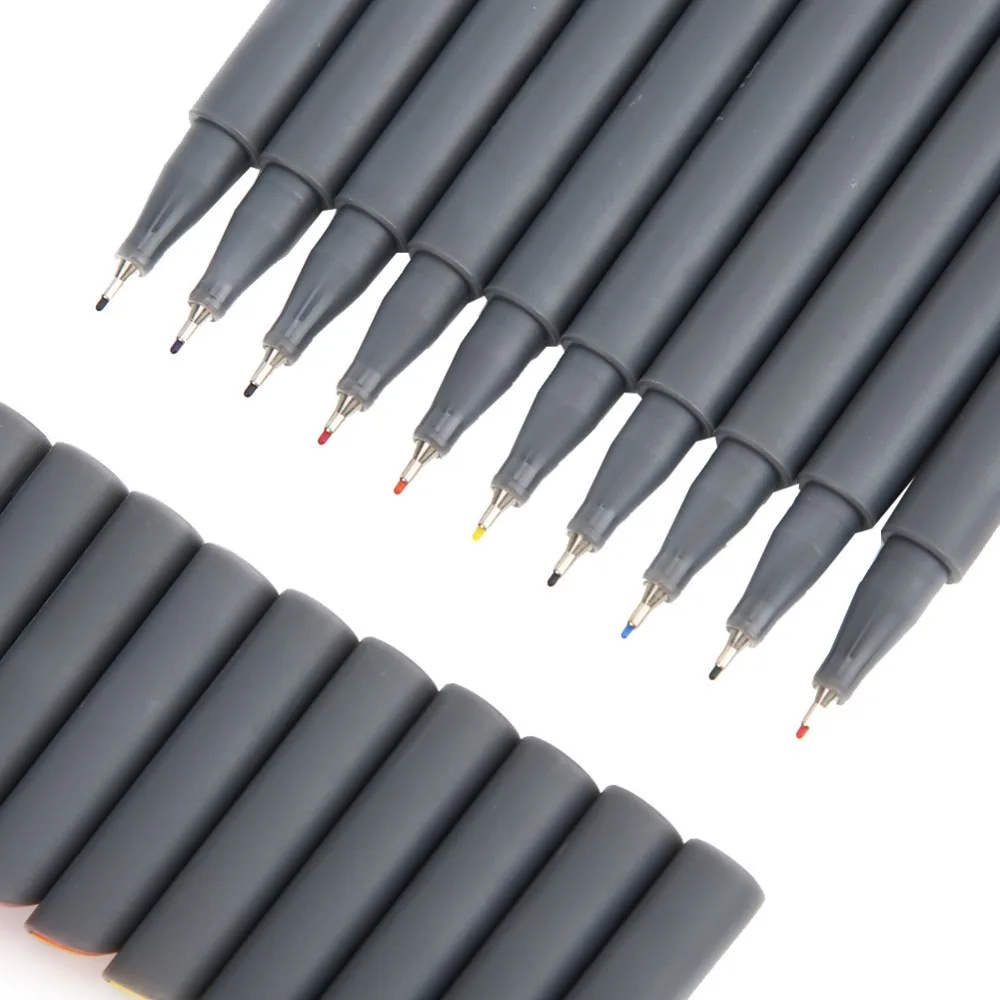 

10PCS 5.91in Fine Line Markers Fiber Nib Vivid Ink Color Liner Pens Slim Body Ultra Fine Art Sketch Markers Watercolor Creation