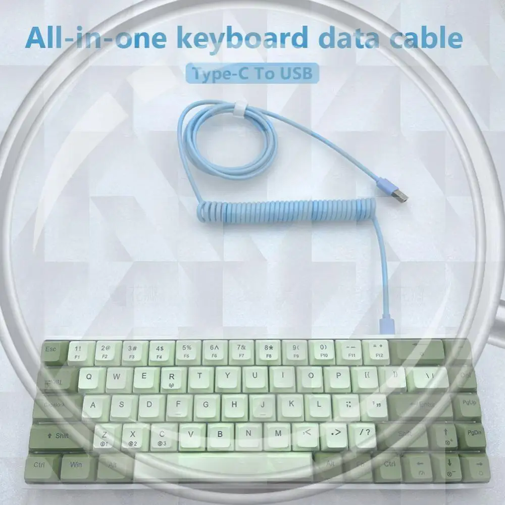 Coiled Type-C USB Keyboard Replacement Data Cable