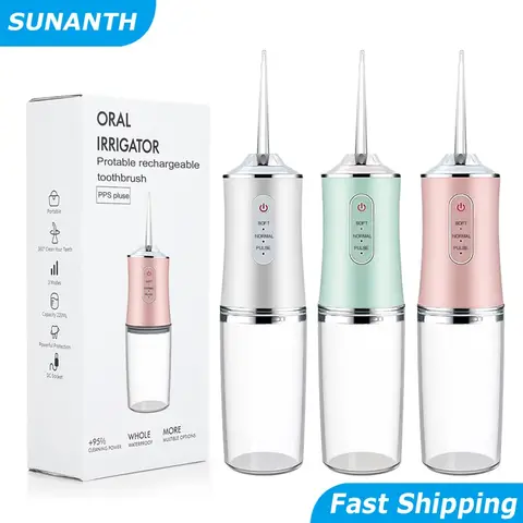 휴대용 치과 물 Flosser 구강 Irrigator USB 충전식 물 치실 제트 치아 선택 4 팁 220ml 입 세탁기 휴대용 치과 물 Flosser 구강 Irrigator USB 충전식 물 치실 제트 치아 선택 4 팁 220ml 입 세탁기