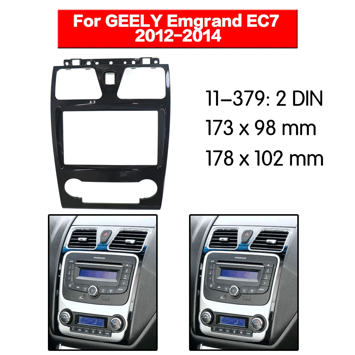 

Car Accessories of Fascia Panel Stereo Installation Kit Center Console Trim For GEELY Emgrand EC7 2012-2014 car model 2 DIN