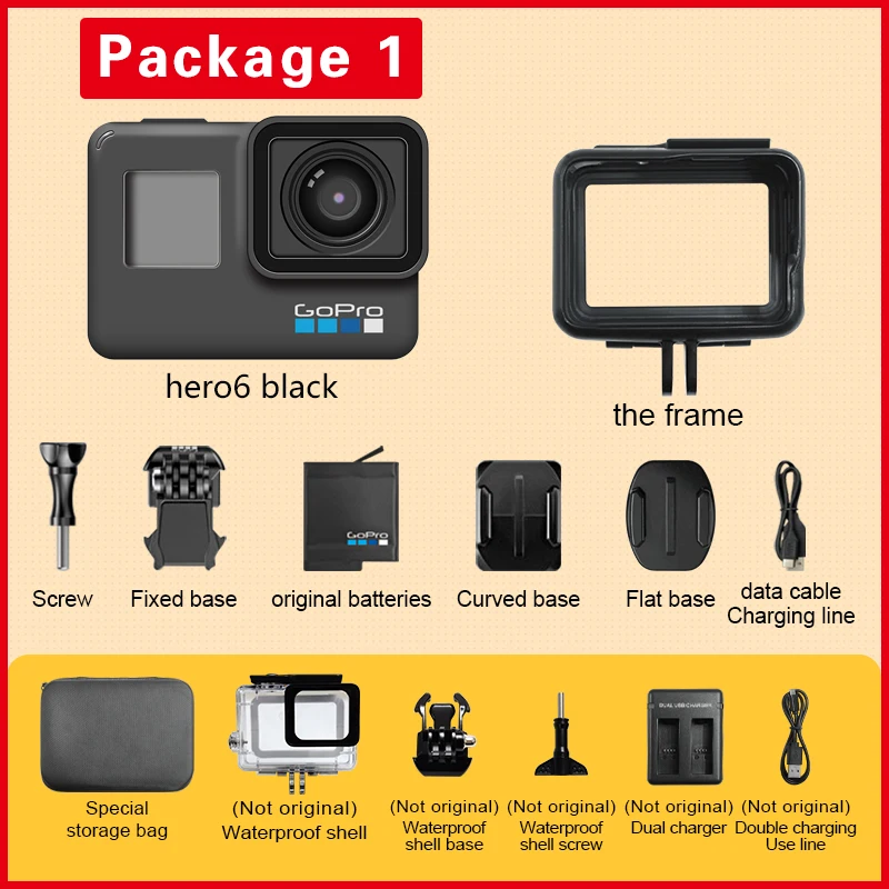 GoPro HERO6 Black Action camera 4K 60fps 12MP HD motorcycle video
