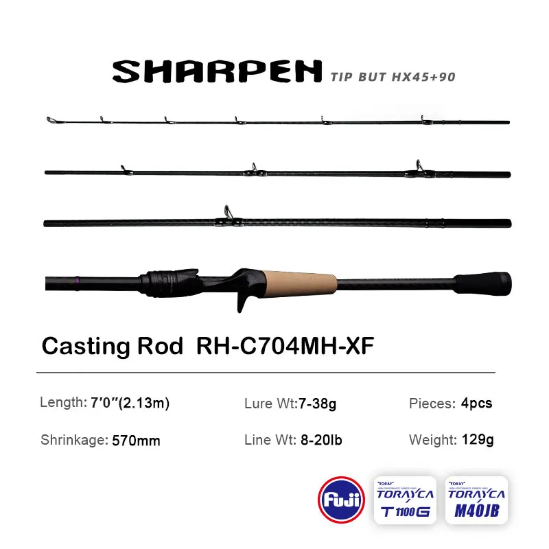 PURELURE SHARPEN Travel Spinning and Casting Fishing Rod