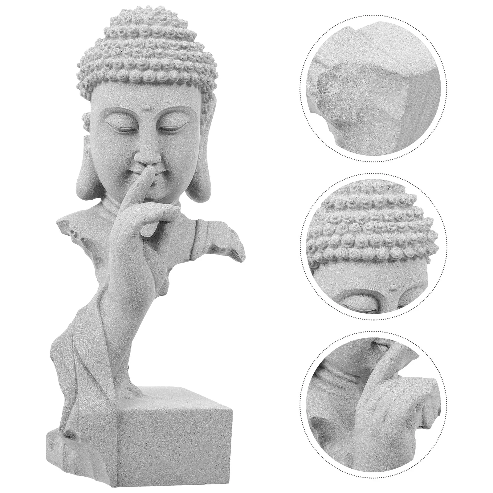 

Fish Tank Decorations Buddha Statue Ornament Garden Sculpture Decorate Grey Figurine