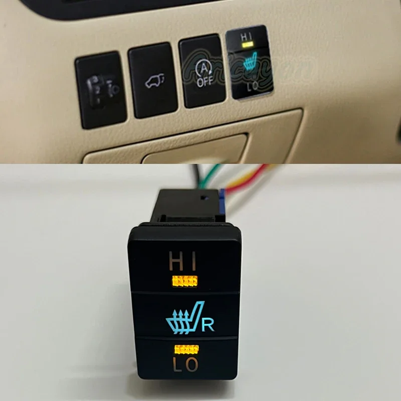 Car Right Seat Heated Switch Seat Heating Button with Connecting Wire for Toyota Prado Camry Prius Corolla Auto Accessories