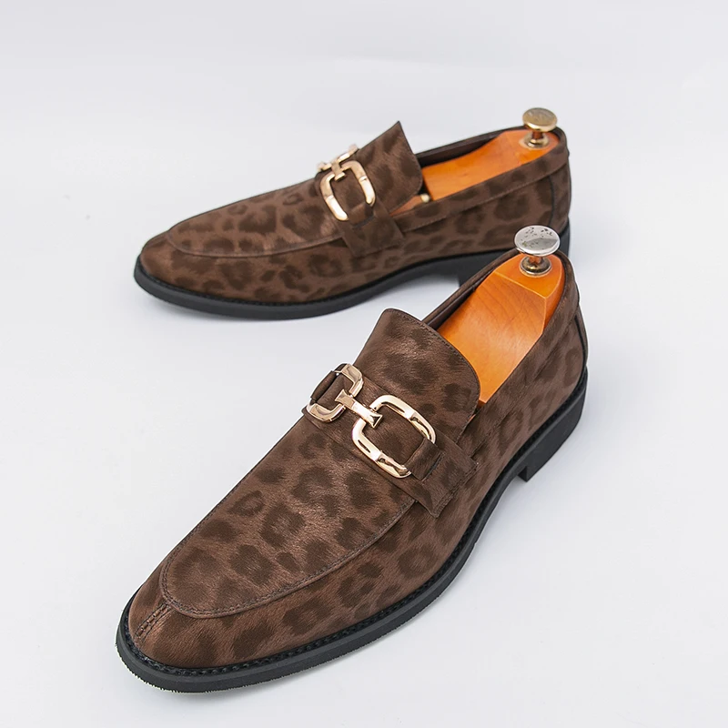 

Мужские лоферы из замши на низком каблуке, модные деловые туфли