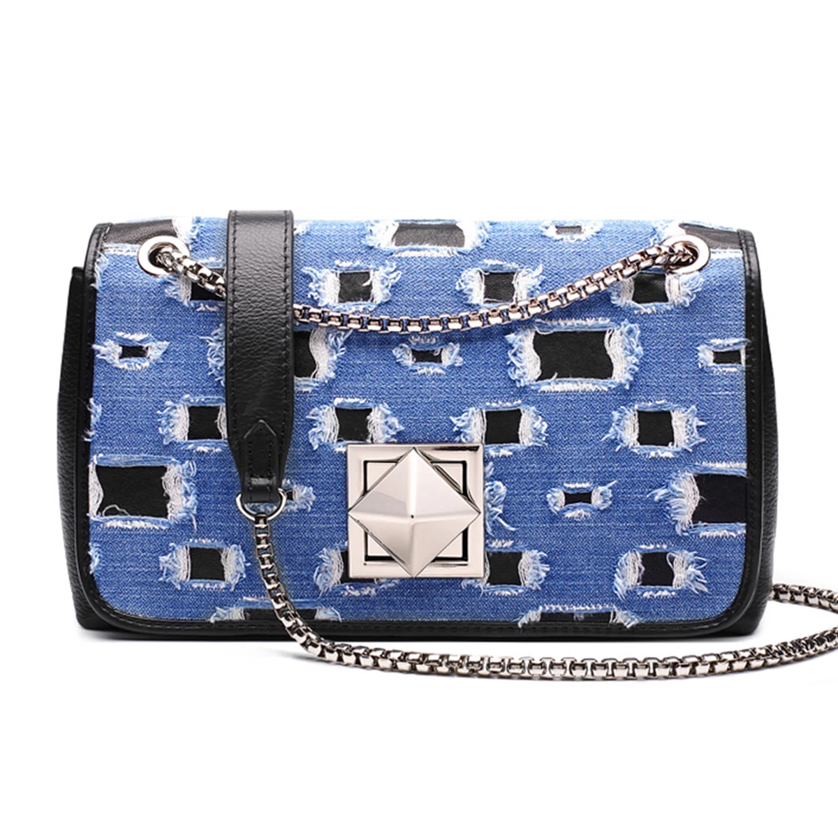 

crossbody bags woman luxury designer denim shoulder bags ladies genuine leather square bag Chain bag Trendy Casual Women Bag
