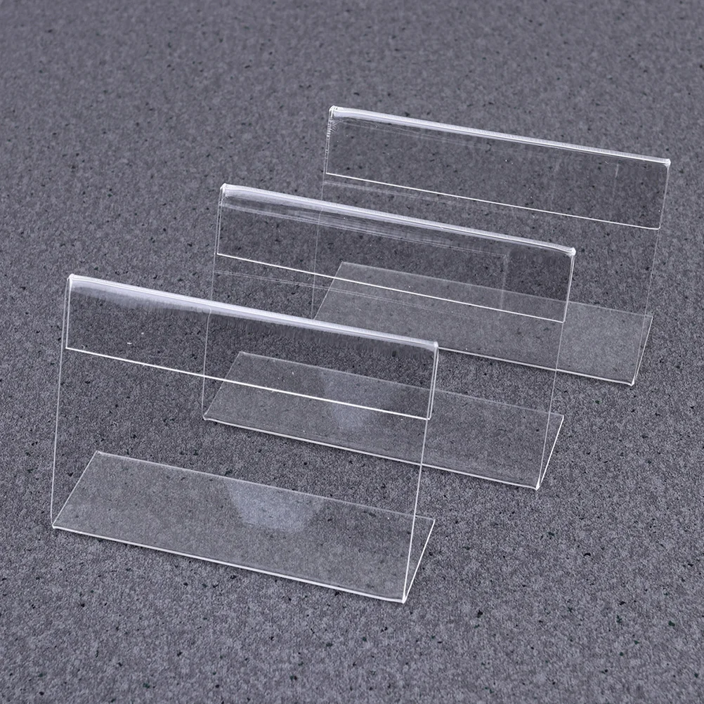 

25 Pcs Acrylic Sign Holders Clear Display Stands for Table Purpose Wedding Mini Side Panel Holder L Bracket