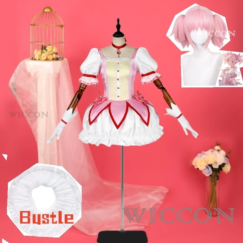 Puella Magi Kaname Madoka Cosplay Combat Costume Wig Anime Madoka Magica Halloween Party Outfits for Women