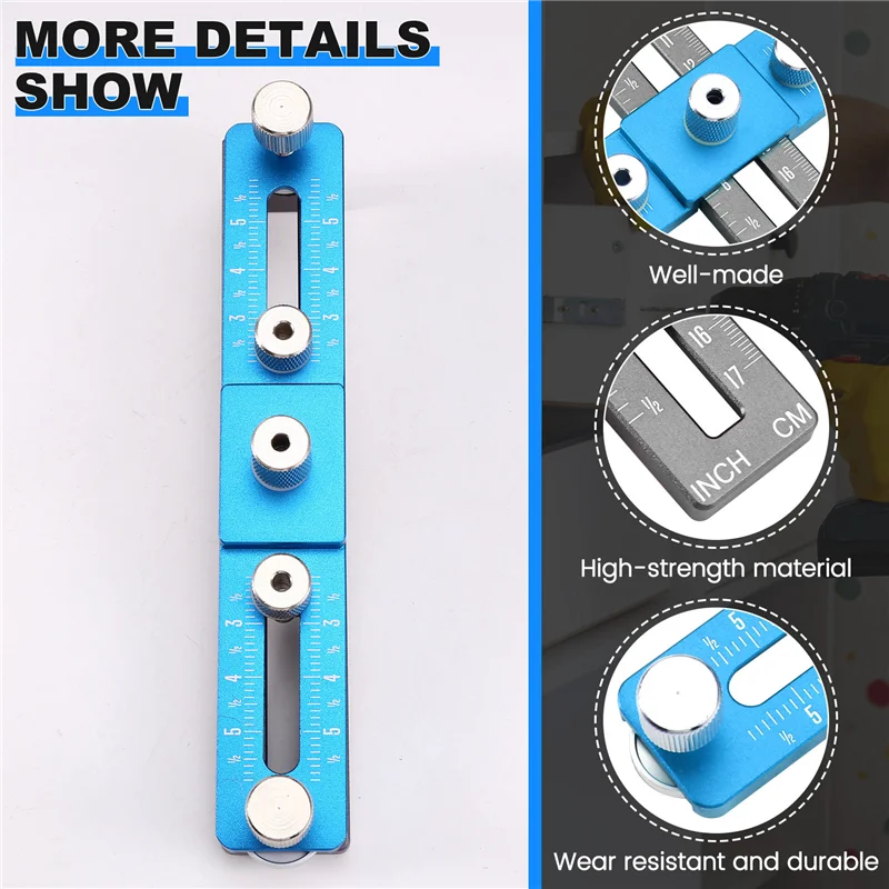 A64Z 핸들 펀칭 포지셔너, 서랍 캐비닛 도어 핸들 설치 보조 도구 목공용 홀 커팅 도구