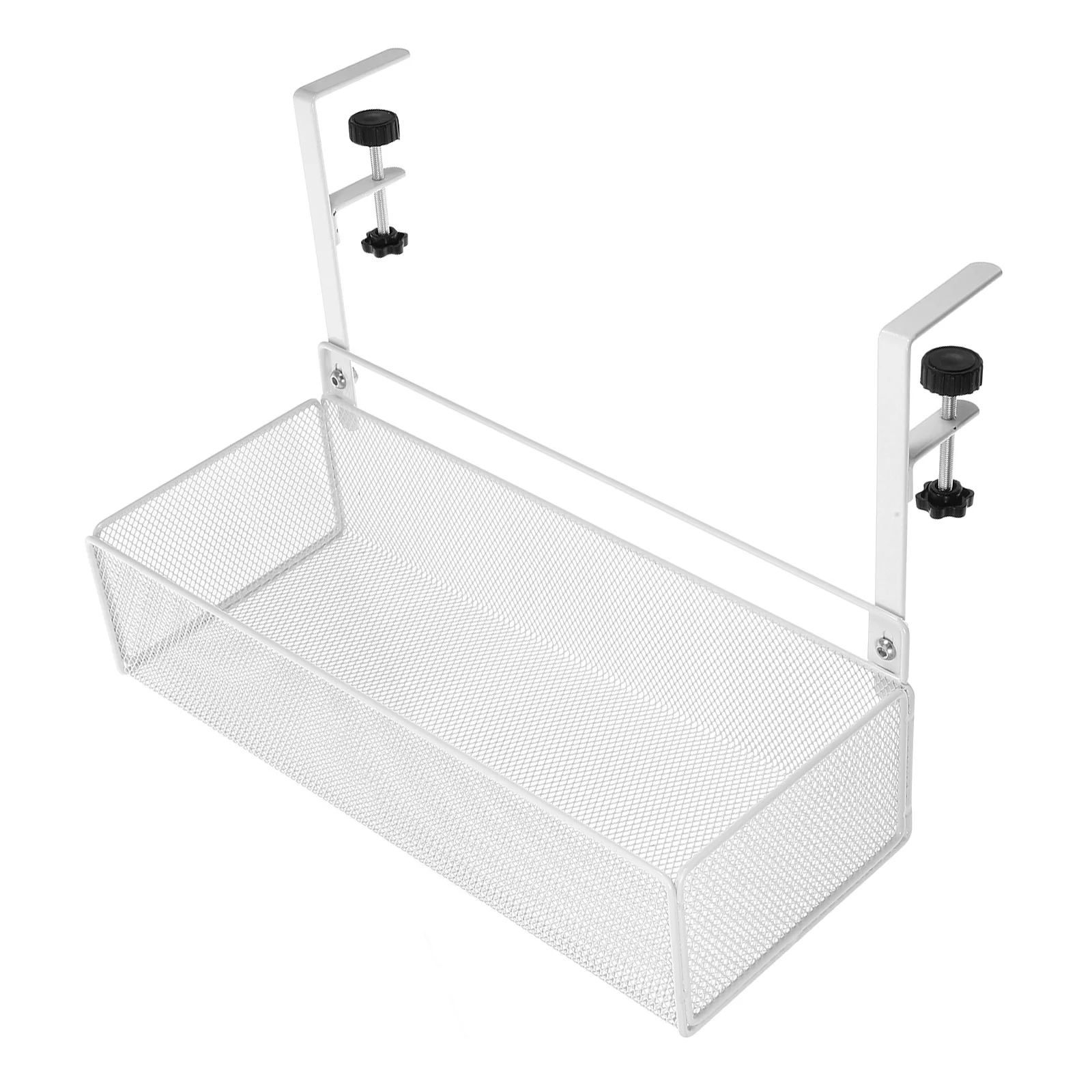 

Under Desk Storage Basket Black Clamp Organizer for Pens Smartphones Notebooks Home Office Dorm Workspace Storage Solution