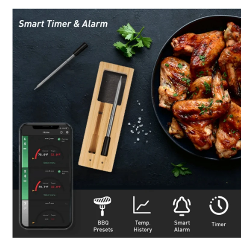 Instant Read Food Thermometer Oven Grill BBQ Steak Bluetooth Temperature Meter Barbecue Accessorie