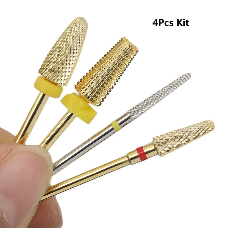 

Набор из 4 шт. Горячий! Серебряные 2Way Pro цельнотвердосплавные сверла для ногтей, электрическая дрель для дизайна ногтей, пилочки для дизайна ногтей, инструменты для резки и лака