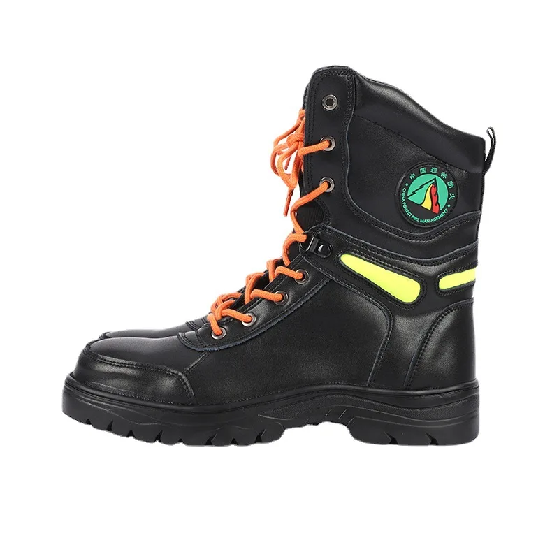 Firefighters\' Rubber Boots Forest Combat Protection Puncture Prevention Unified Emergency Rescue Firefighting Cowhide