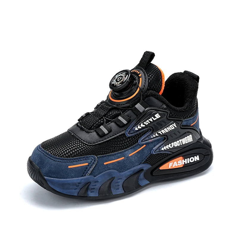 

Kids Sneakers Autumn Winter PU Leather Sports Shoes for Children Casual Patchwork Walking Shoes Boys Comfortable Gym Trainers