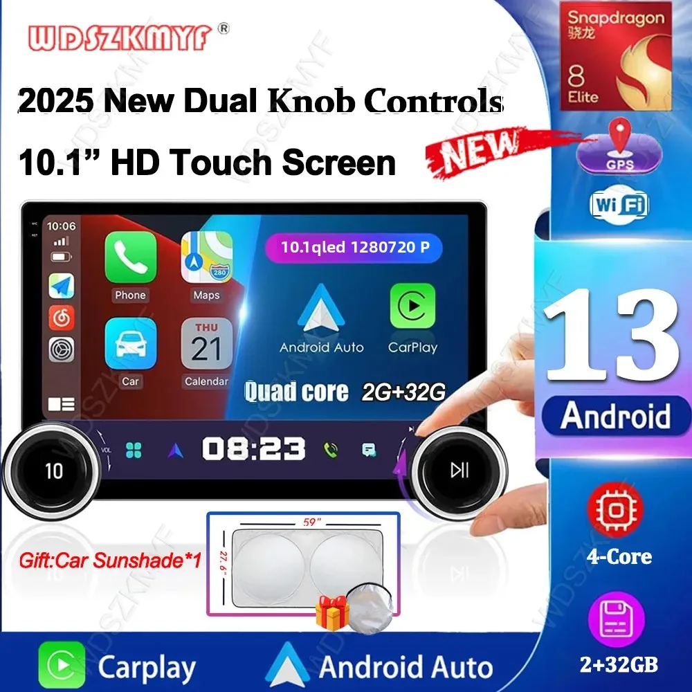 

Gift 10.1 inch Universal android13 Car Radio Dual twist Android Auto CarPlay 2din Multimedia Player GPS car Intelligent Systems