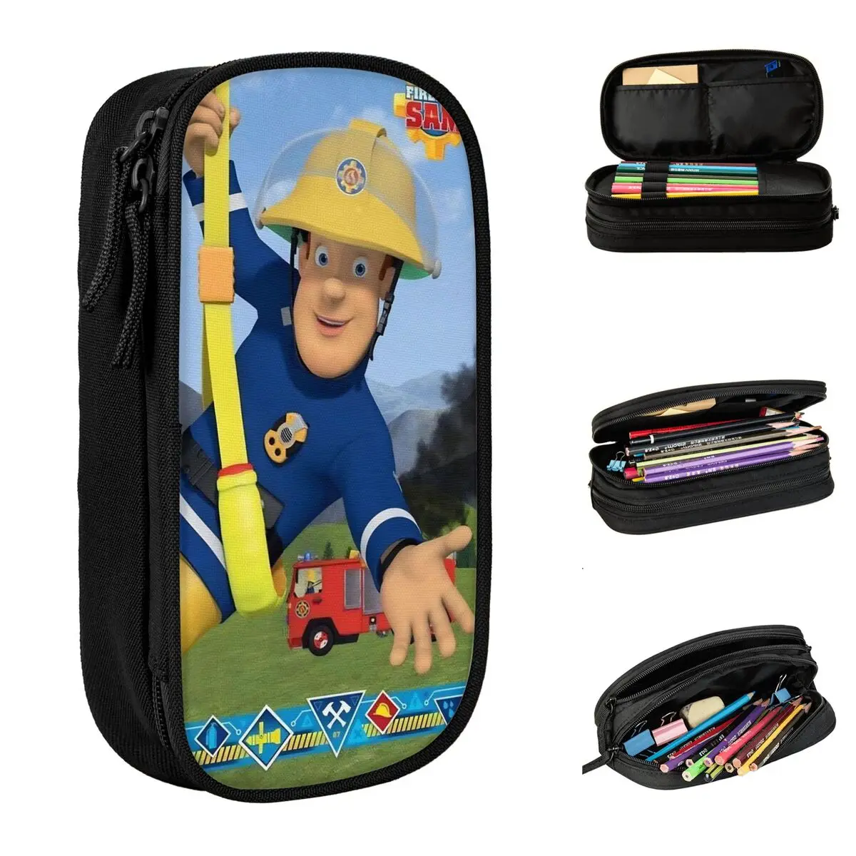 مقلمة Fun Fireman Sam للأطفال من Movies Hero Pencil Pouch Pen for Girl Boy ذات سعة كبيرة حقائب أقلام رصاص مكتبية هدية قرطاسية #1