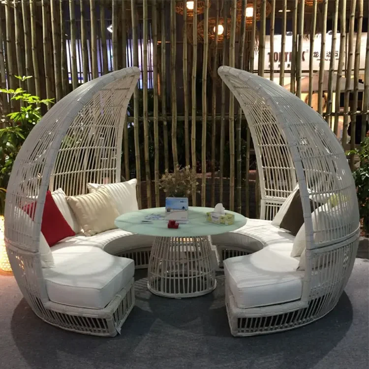 Pop 2024 Bed, Outdoor Recruiting Sofa, Villa, Courtyard, Balcony, Tables, Chairs, Lazybones, Weaving Vines, Beach Hotel