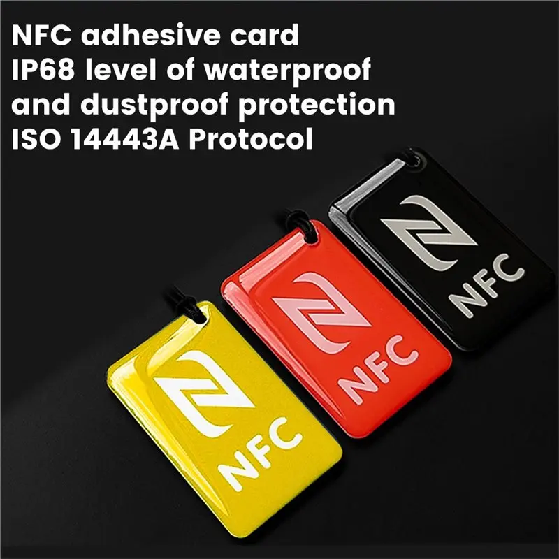 B68C 10Pc 13.56Mhz NTAG215 Tag ISO14443A 504 Bytes Crystal Epoxy Card Ntag215 Epoxy Resin Tag For All Phones