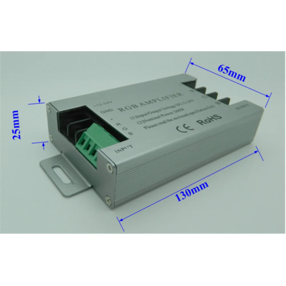 RGB Led Amplifier Controller 360W DC12V-24V 30A cangkang aluminium untuk RGB 5050 3528 SMD LED lampu Strip