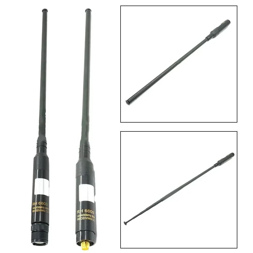 Imagem -05 - Antena Telescópica Dupla Walkie-talkie de Alto Ganho Rh660s com Sma-fêmea Sma-macho Lt3288lt6288lt-3188lt2188lt-3260lt-3268