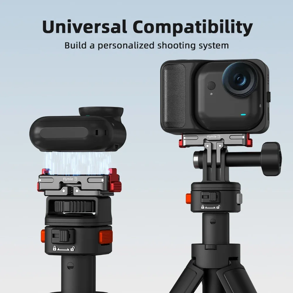 قاعدة تركيب مغناطيسية سريعة الإصدار من Flymile لملحقات Insta360 Go Ultra دعامة تمديد قابلة للطي مع فتحات لولبية 1/4