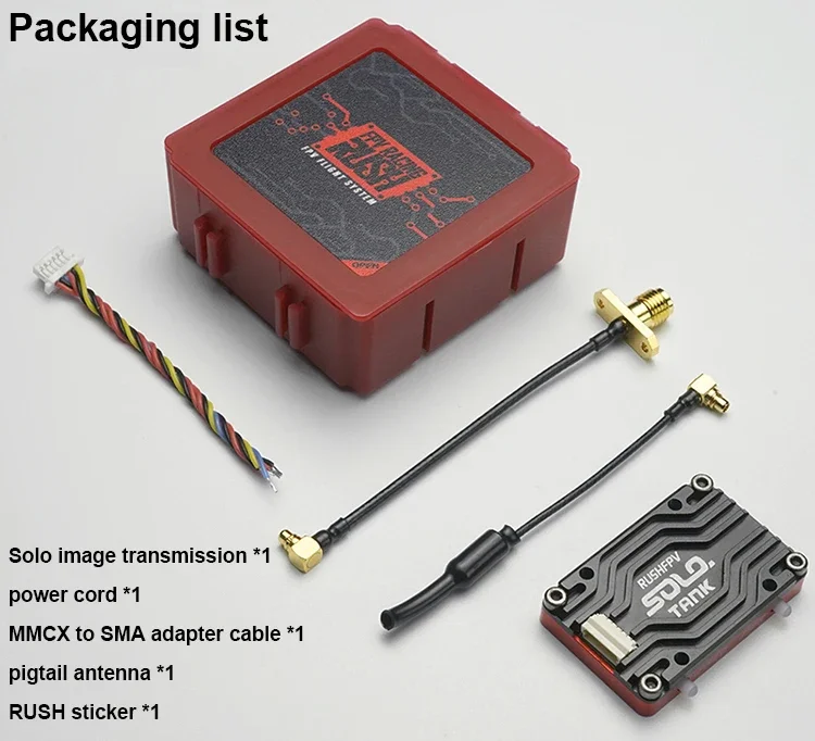 

High Quality RUSH solo 5.8G 1.6W image transmission with RUSH Cherry antenna Long Range Radio system FPV Accessories Parts
