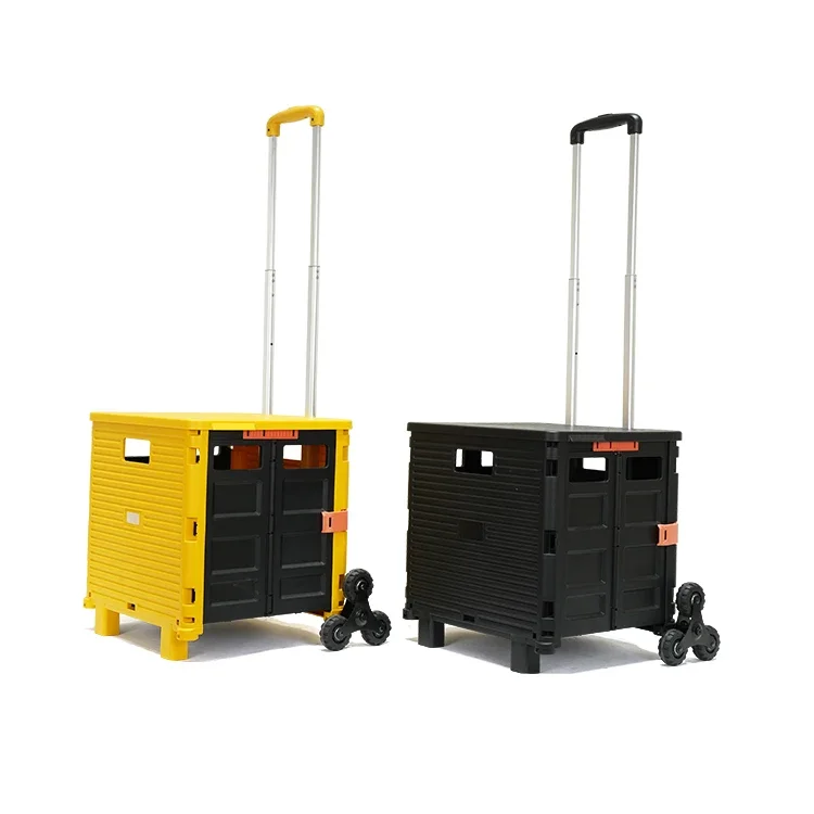 BAOYU Roll Container Structure Trolleys Luggage Cart PP Small Shopping Cart Trolley