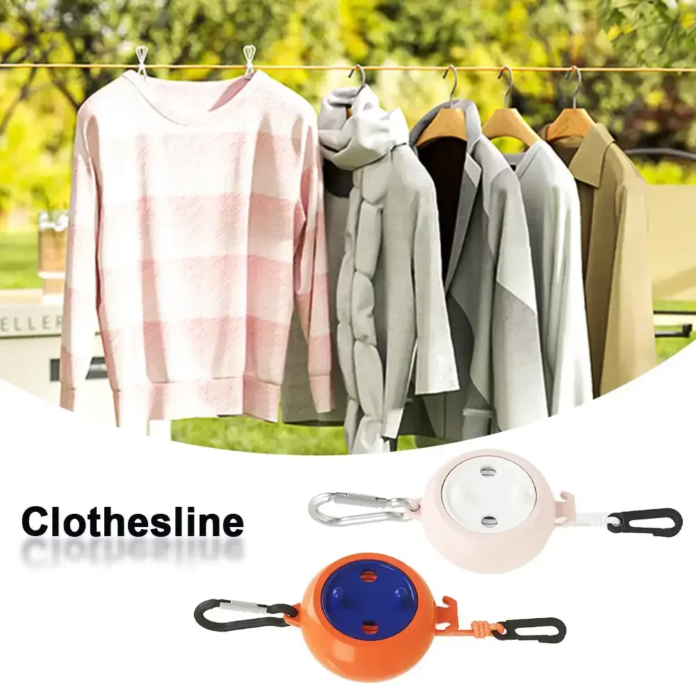 10m Non-Perforated Clothesline Retractable Portable Travel Drying Rack Outdoor Camping Windproof Portable Hanging Rack Clothing