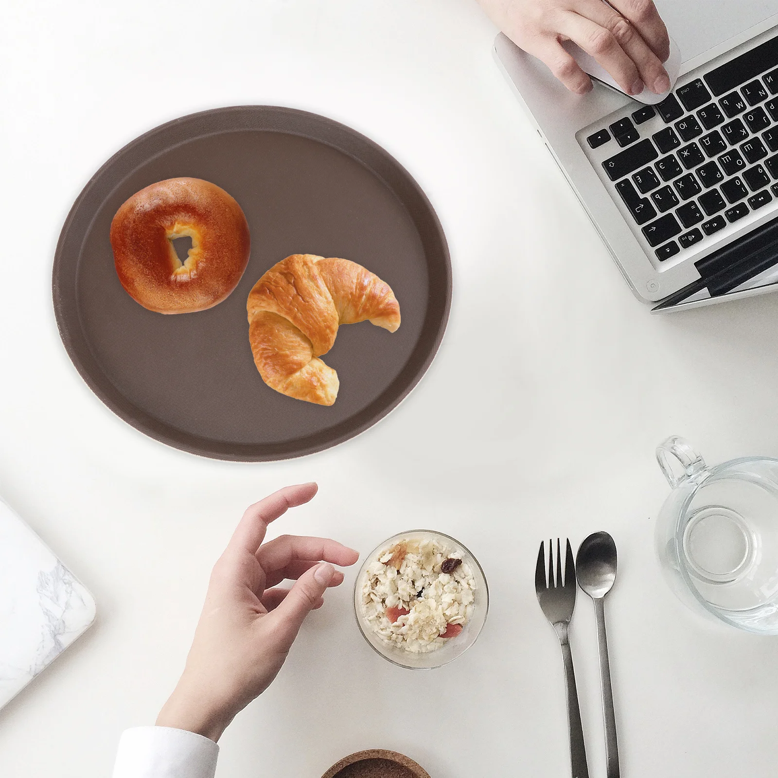 

Melamine Food Tray Anti-Skid Practical Snack Coffee Bread Dessert Tray for Restaurant Hotel Hotel Tableware