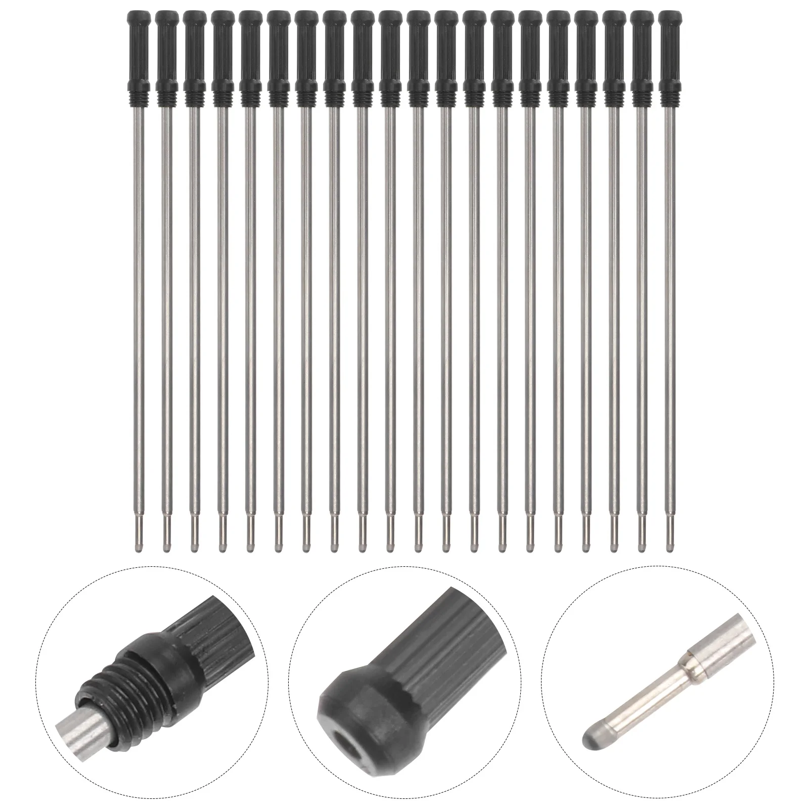 

20 Pcs Metal Ballpoint Pen Refill Refills Ink with Writing Double Head Black Fine Cross