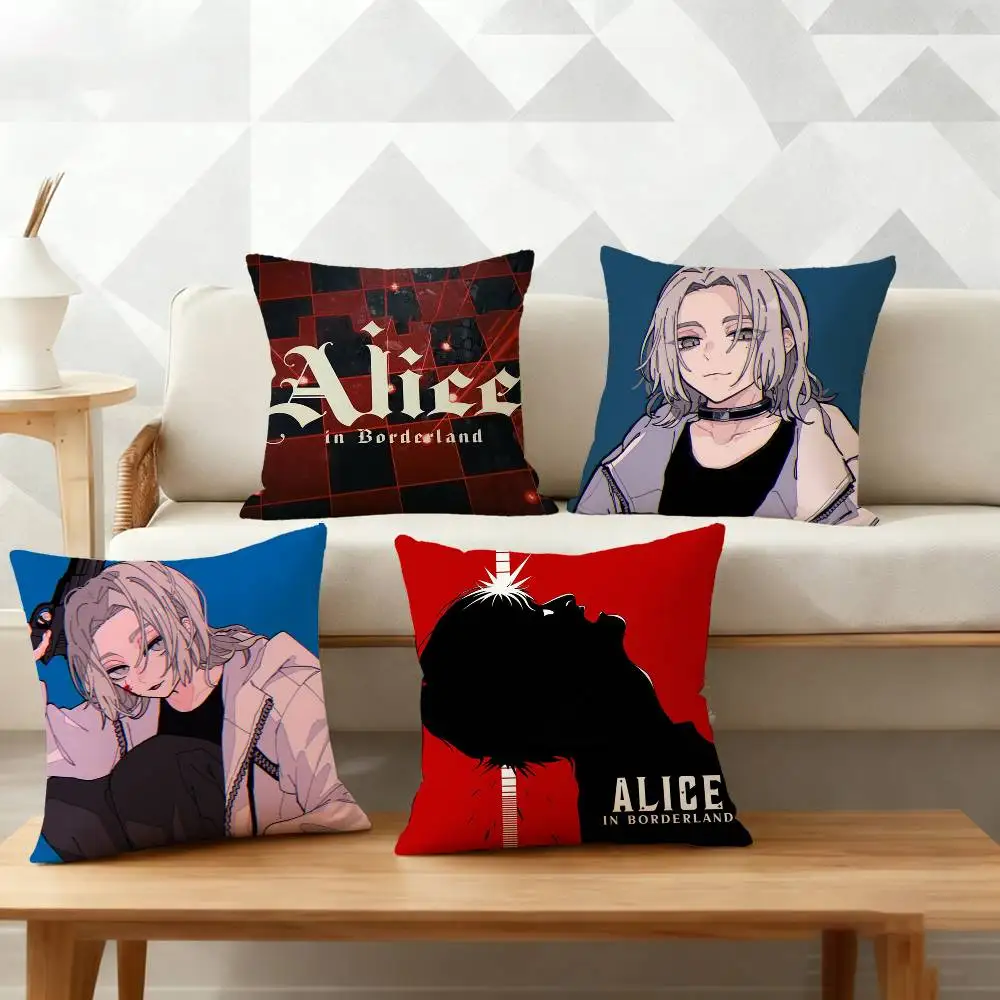 

A-Alice In b-Borderland Pillow Case Cushion Cover Throw Pillow Case For Car Sofa