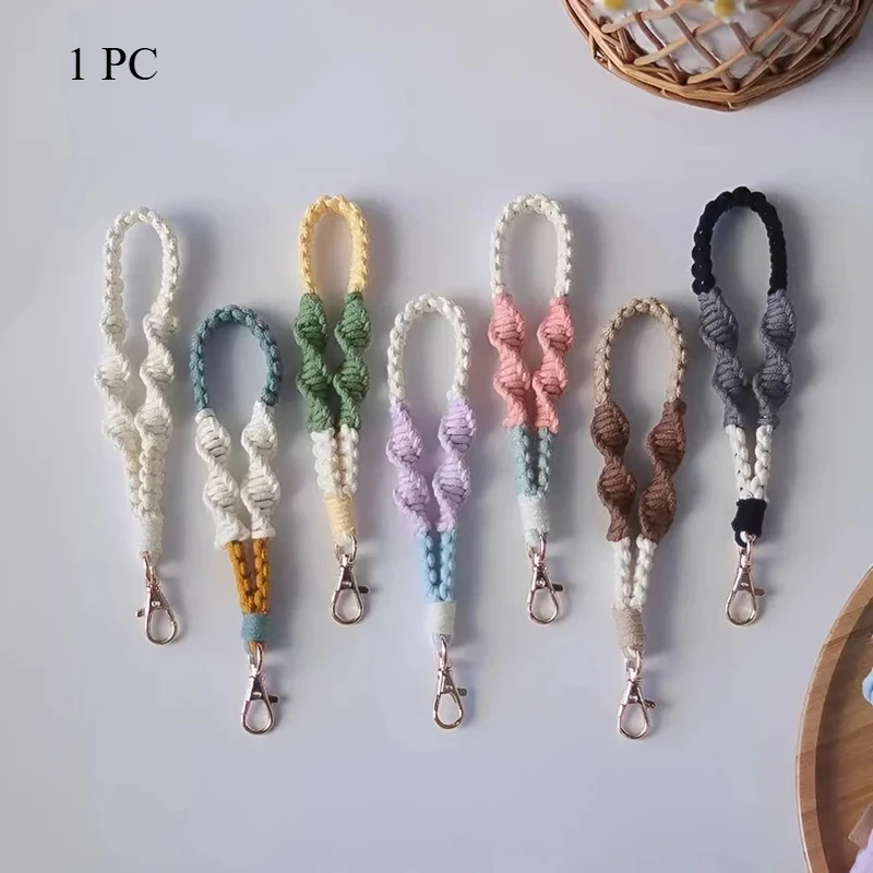 Keychain Colorful Rope Knitting Mobile Phone Anti-loss Lanyard Mobile Phone Chain Creative Colorful Woven Keychains