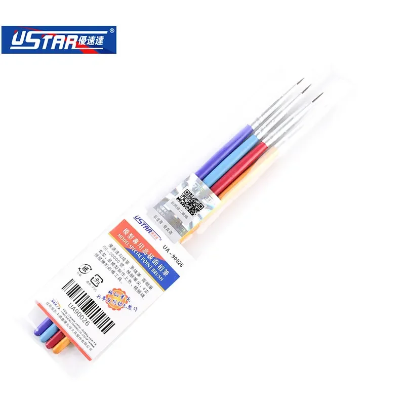 UA90026 Model Special Point Brush #00-#00000 4pcs Models Hobby Painting Tools Accessory Hook Line Pen Assemble