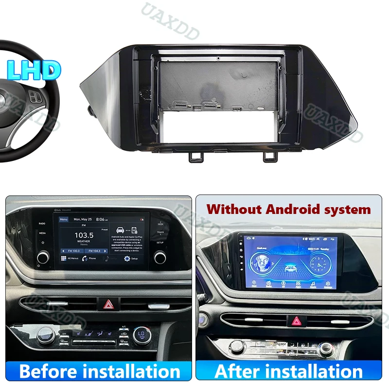 For HYUNDAI 2020 SONATA 10.1INCH UV Car Radio Android Stereo Audio Screen Multimedia Video Player Navigation Cable Harness Frame