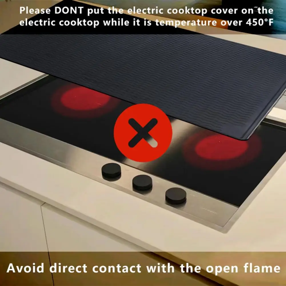 Stove Heat Damage Prevention Heat Resistant Silicone Stove Top Cover Protector for Electric Stove Induction Cooktop Thick Range