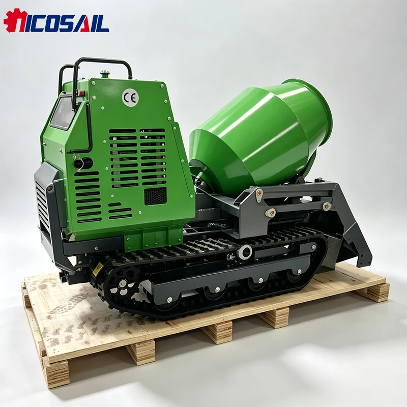 Self Loading Mini Concrete Mixer Crawler Dumper Hydraulic Tracked Transport Vehicle for Construction and Farm Work