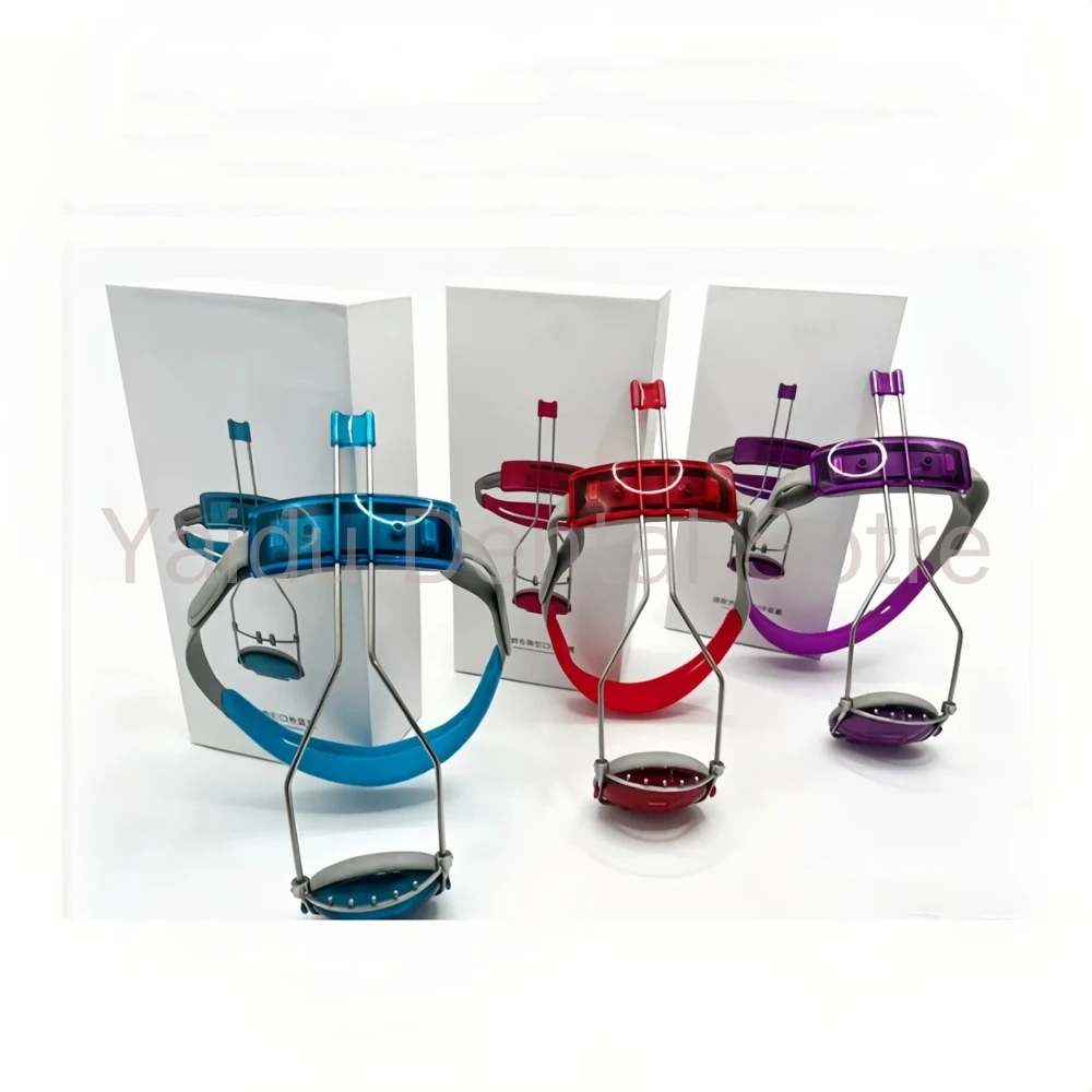 Orthodontic ReversePull Face Mask Adjustable Double Bar Headgear Facebow System with Chin Cup for Jaw Traction Correction