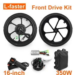 Kit motore mozzo ingranaggio Brushless con freno a disco, bici elettrica, Scooter, trazione anteriore, fai da te, ruota pneumatica, 36V, 350W, 16 pollici